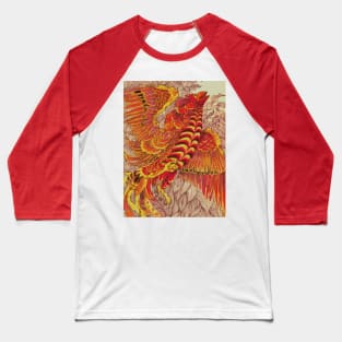 Black Fire Phoenix Baseball T-Shirt